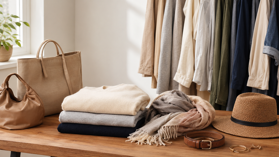 Clean clothing and fashion accessories arrangement