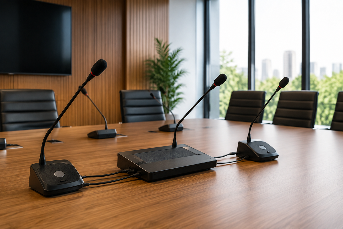 Generic conference microphone system on a meeting table