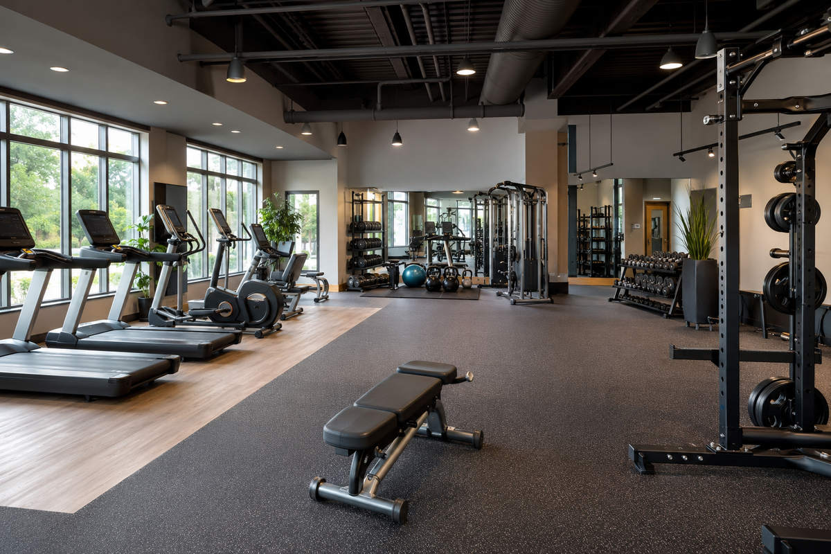 Welcoming local fitness center with cardio and strength equipment