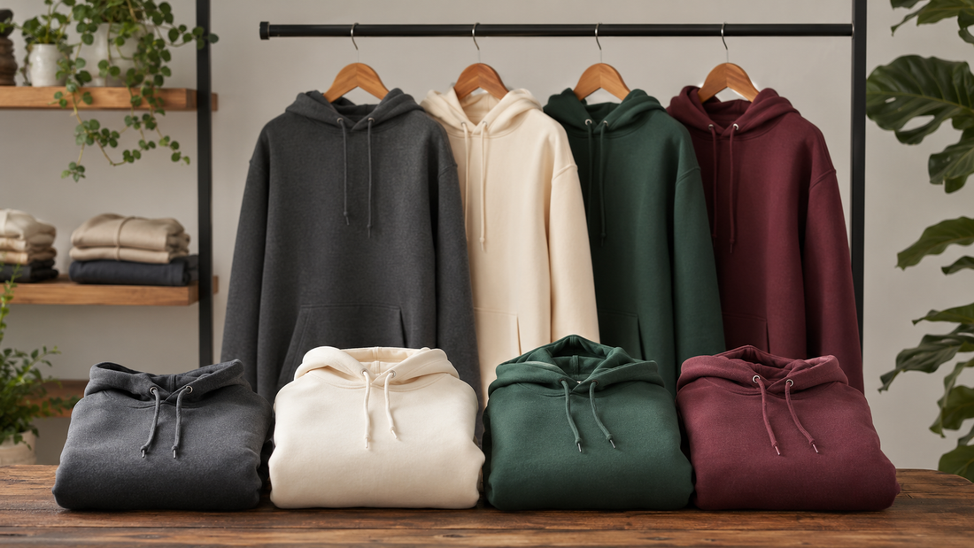 Plain hoodies in versatile neutral and deep colors