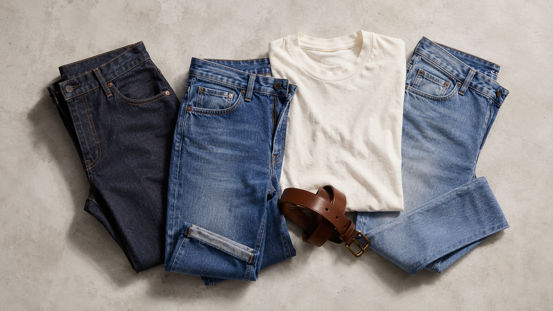 Men's jeans in several practical denim washes