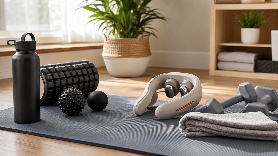 Fitness and massage tools for a home routine