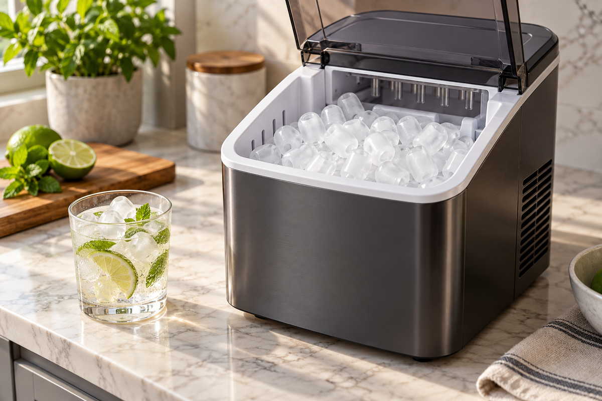 Countertop ice maker with small ice pieces