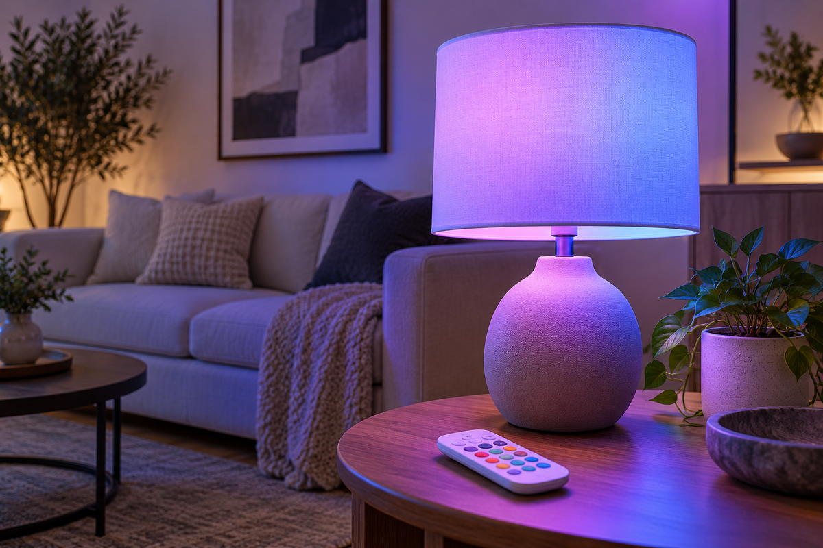 Color-changing light bulb with an unbranded handheld remote