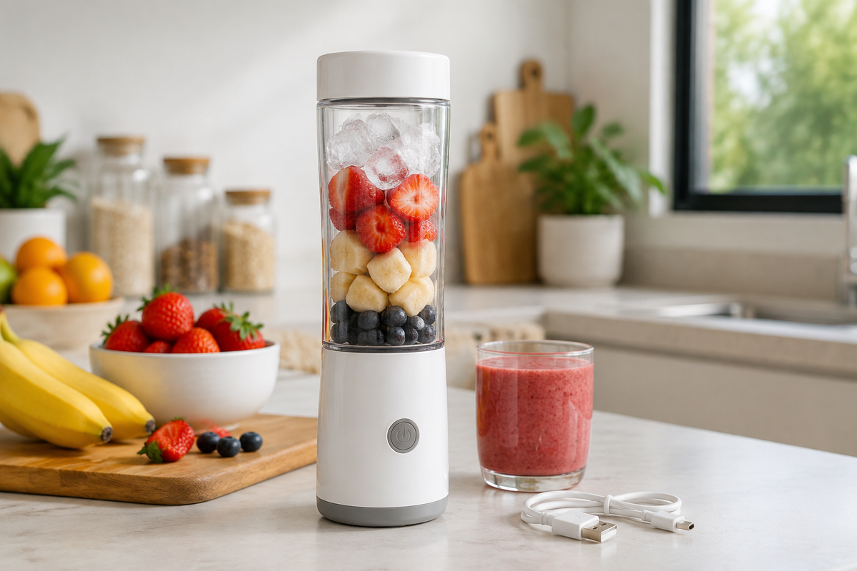 Generic USB blender with fruit and smoothie
