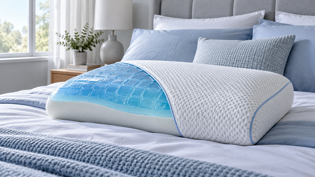 Viscoelastic gel pillow with a cooling gel surface