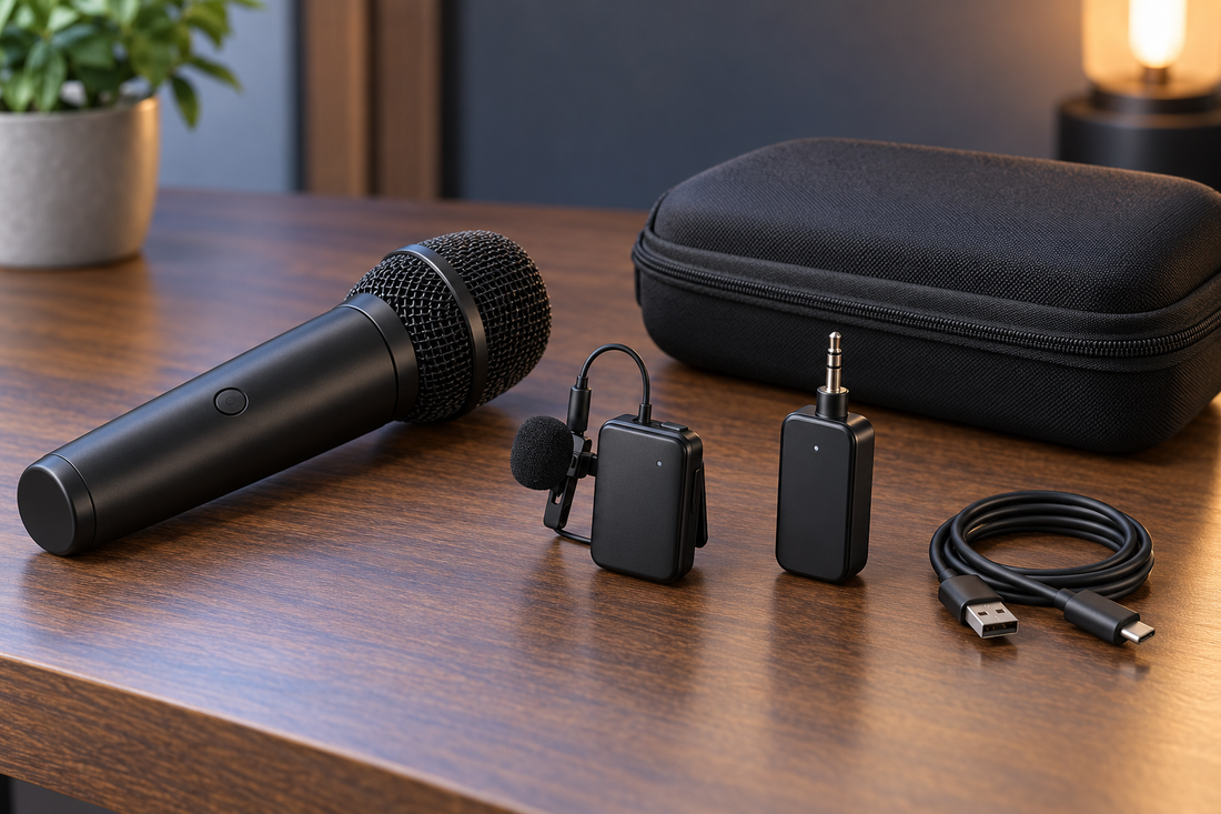 Wireless Bluetooth handheld and lavalier microphone kit