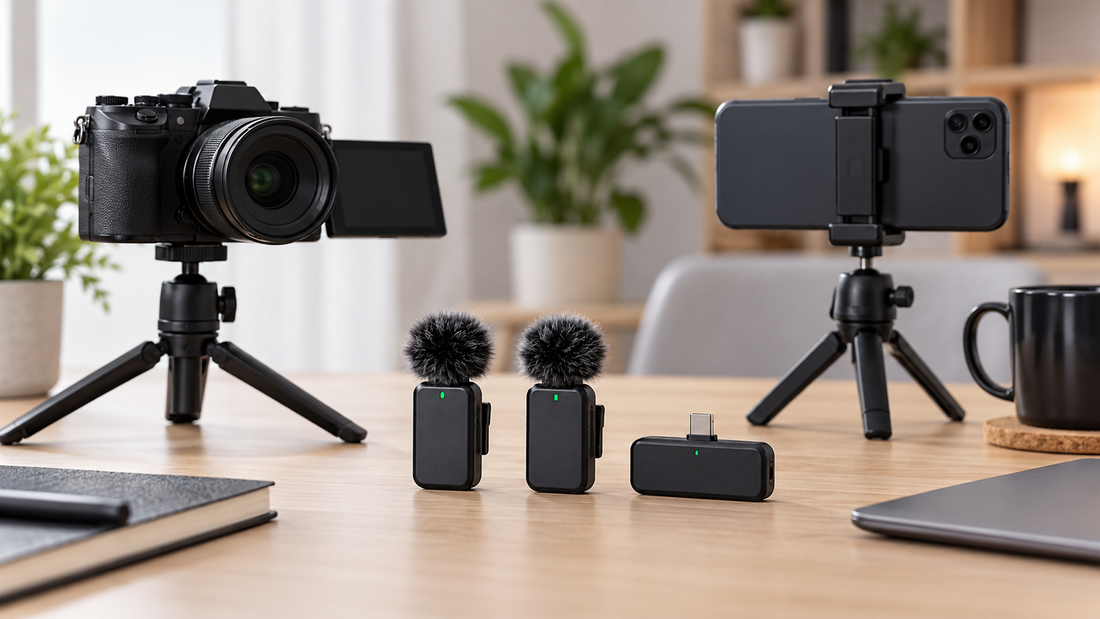 Wireless microphone kit for online video recording