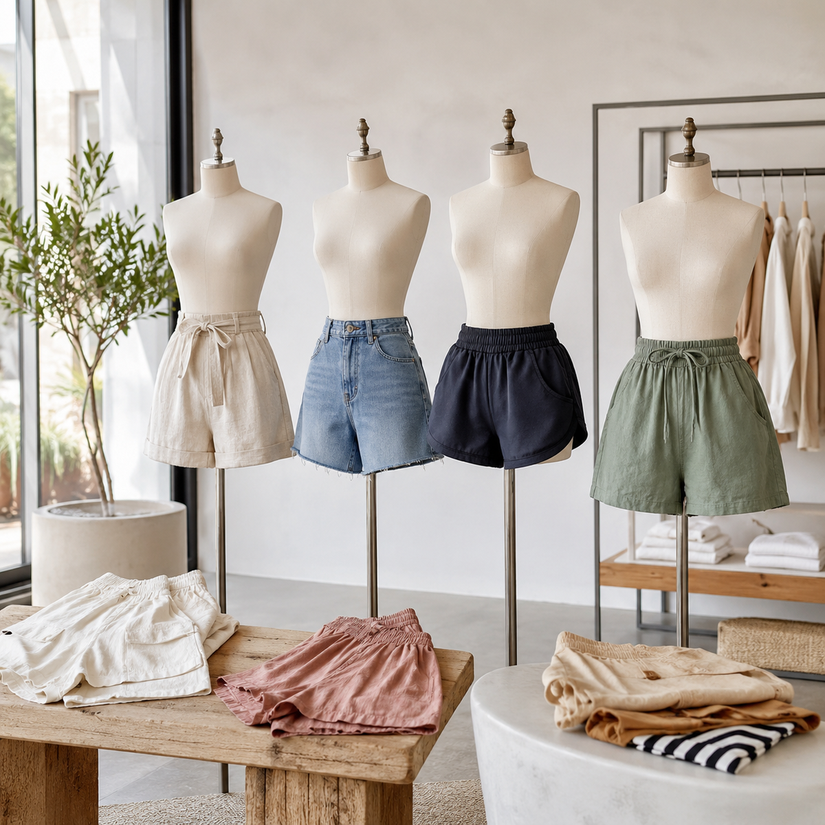 Unbranded womens shorts in tailored denim linen and casual styles