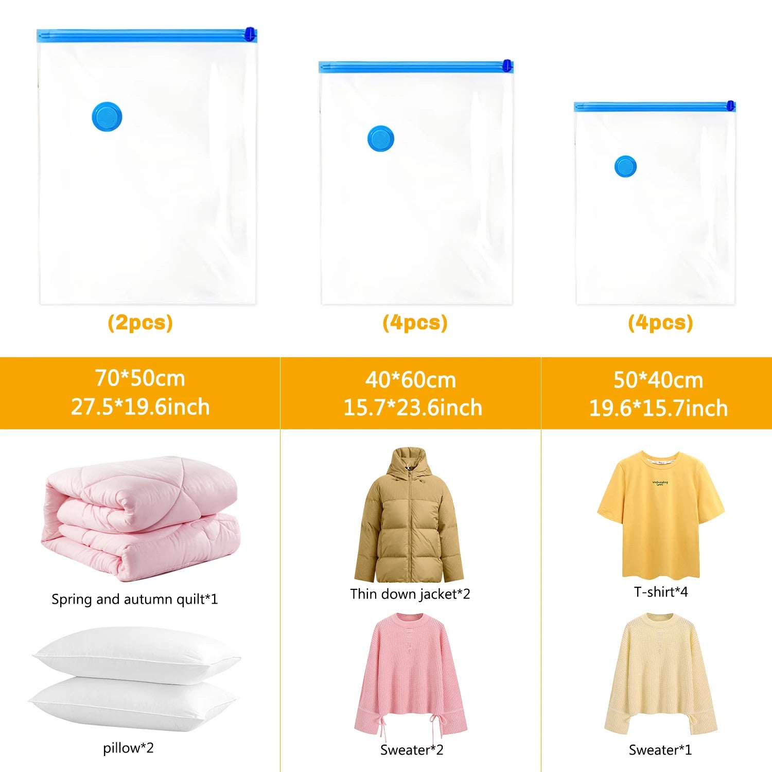 Vacuum Storage Bags with Electric Pumps That Save Space, Available in Multiple Sizes (S/M/L), Made of PA+PE Material, Featuring
