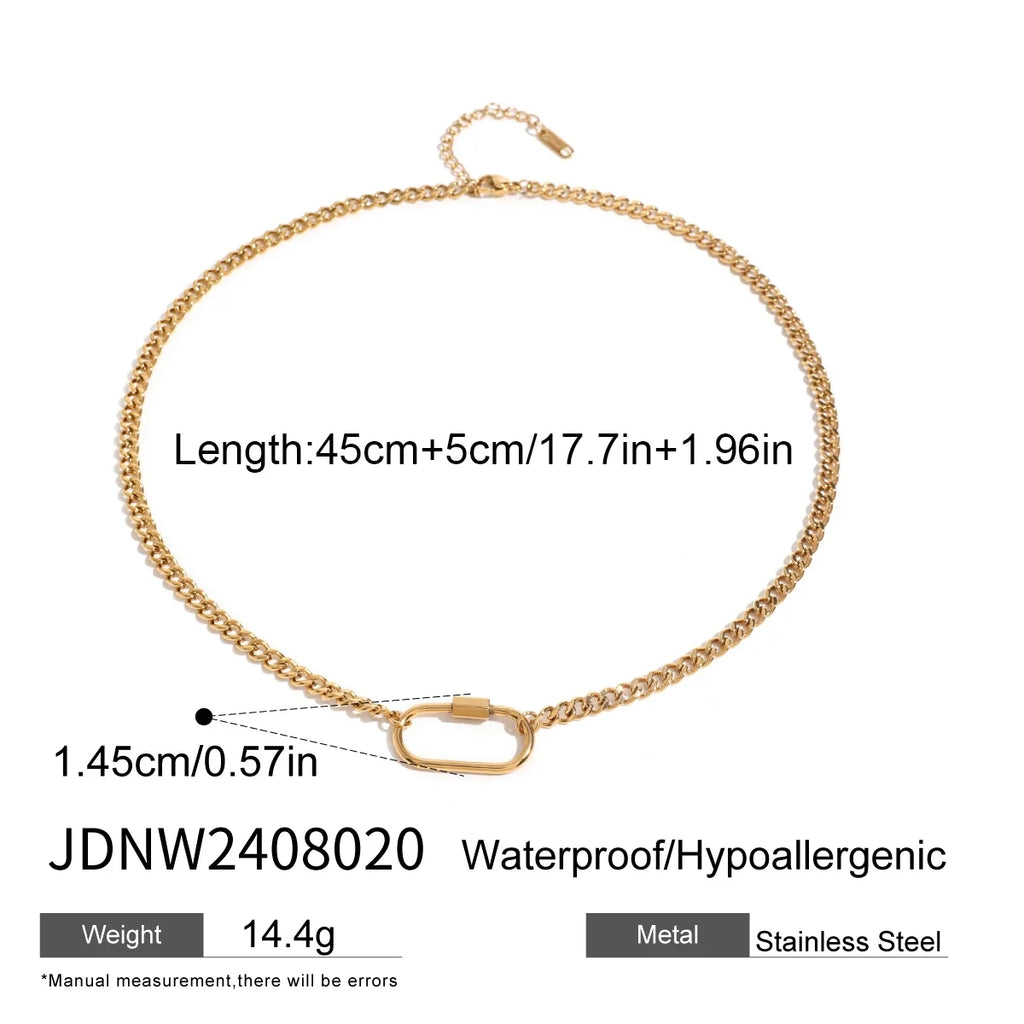 Uworld 18K Gold Stainless Steel Minimalist Cross Chain Necklace Adjustable Multifunctional Clasp Elegant Jewelry Gift for Women
