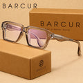BARCUR Retro Business Style Anti Blue Light Glasses With Square Frames That Are Not Easily Deformed. Comfortable And Fashionable Accessories For Daily Study And Office Wear
