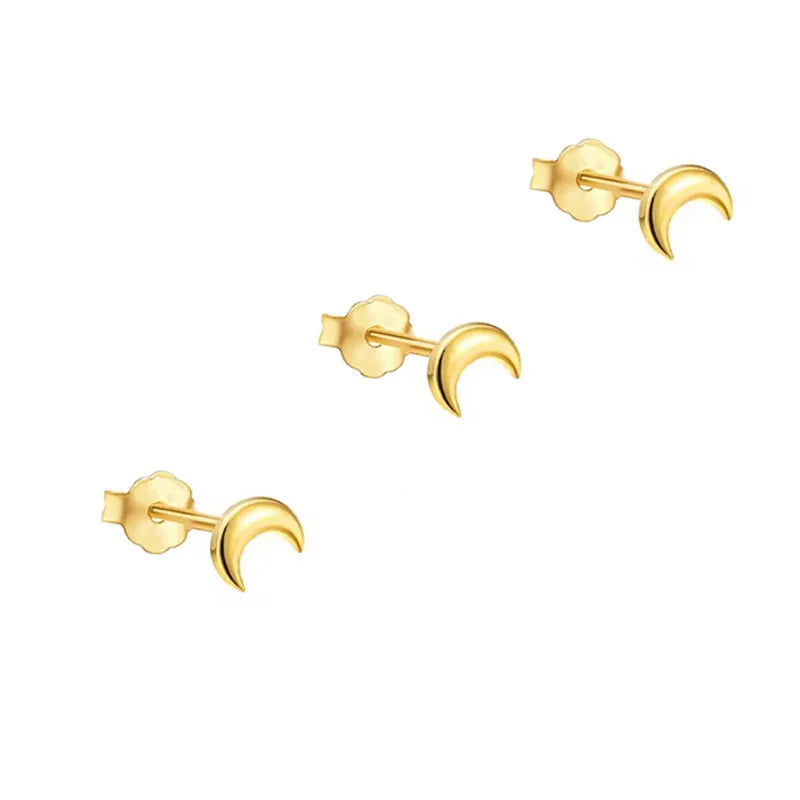 3Pcs Smooth Love Butterfly Back Stud Earrings For Women, 14K Gold Plated Heart Earrings Silver Color lMinimalist Jewelry Gift