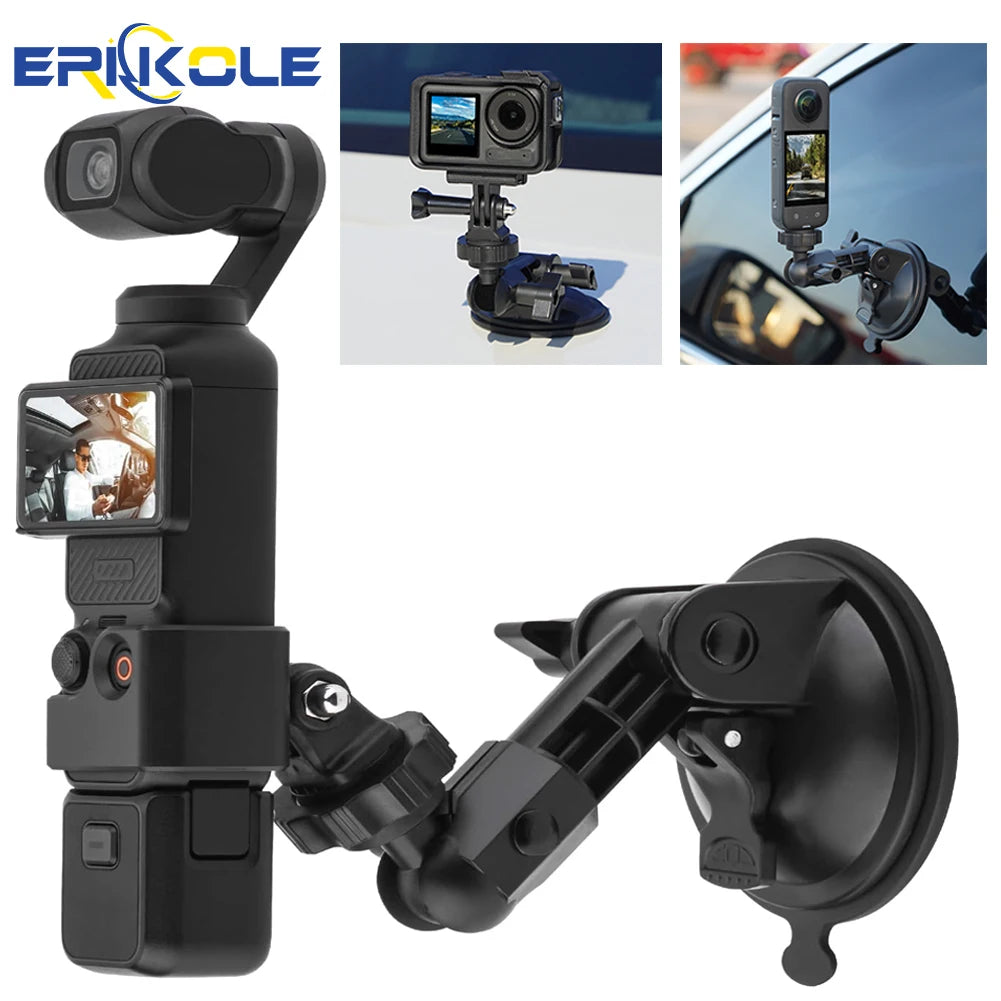 For DJI Osmo Pocket 3 Car Mount Adapter - Suction Cup Expansion Bracket Holder for GoPro Hero Insta360 Action Camera Accessories