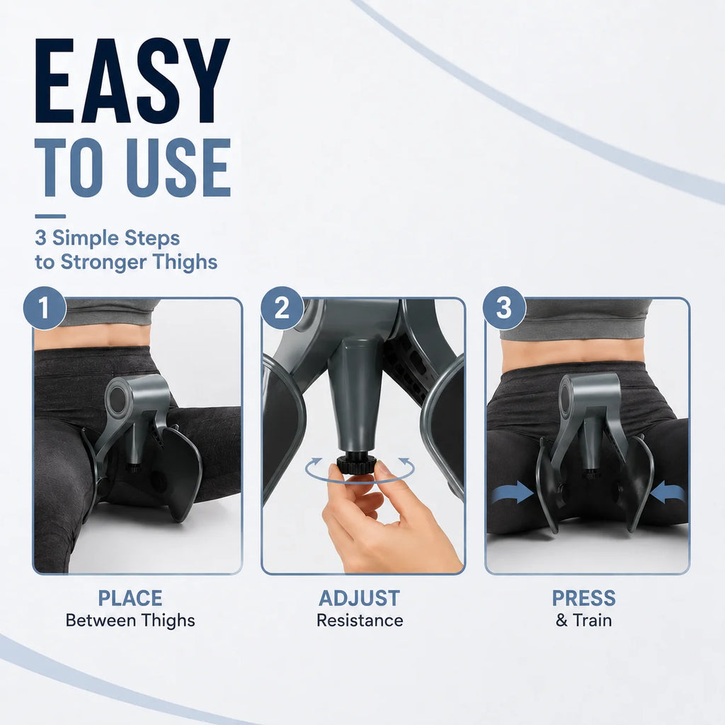 Adjustable Resistance Inner Thigh Trainer Leg Exerciser for Glutes Core and Hip Workout Portable Home Gym Fitness Equipment Adul