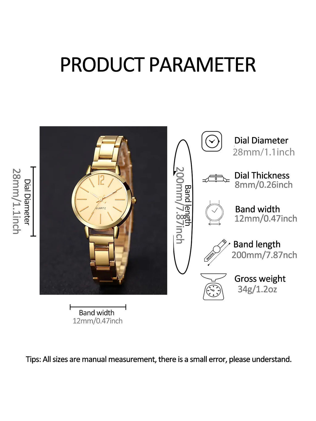 Ladies Casual Fashion Quartz Watch And Hollow out Jewelry Set Suitable for Daily Wear Holiday Outfits Birthday Gifts
