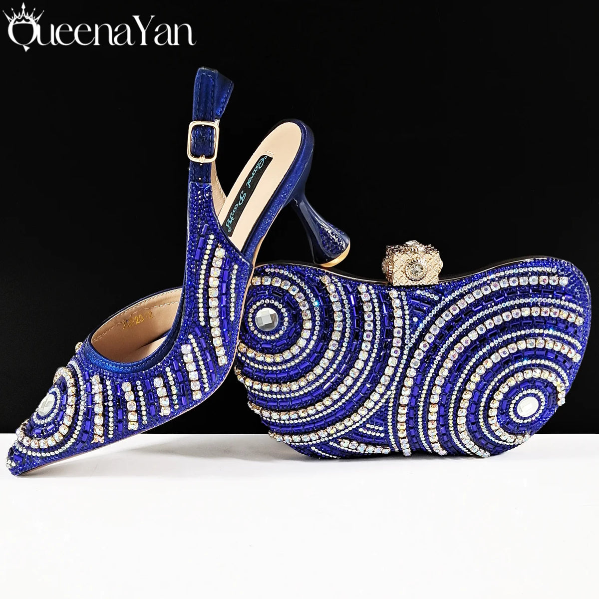 Queena Yan Nigerian Party Shoes Only shoes OR with bag set in Green  High Heel, Elegant Matching for Weddings & Special Occa