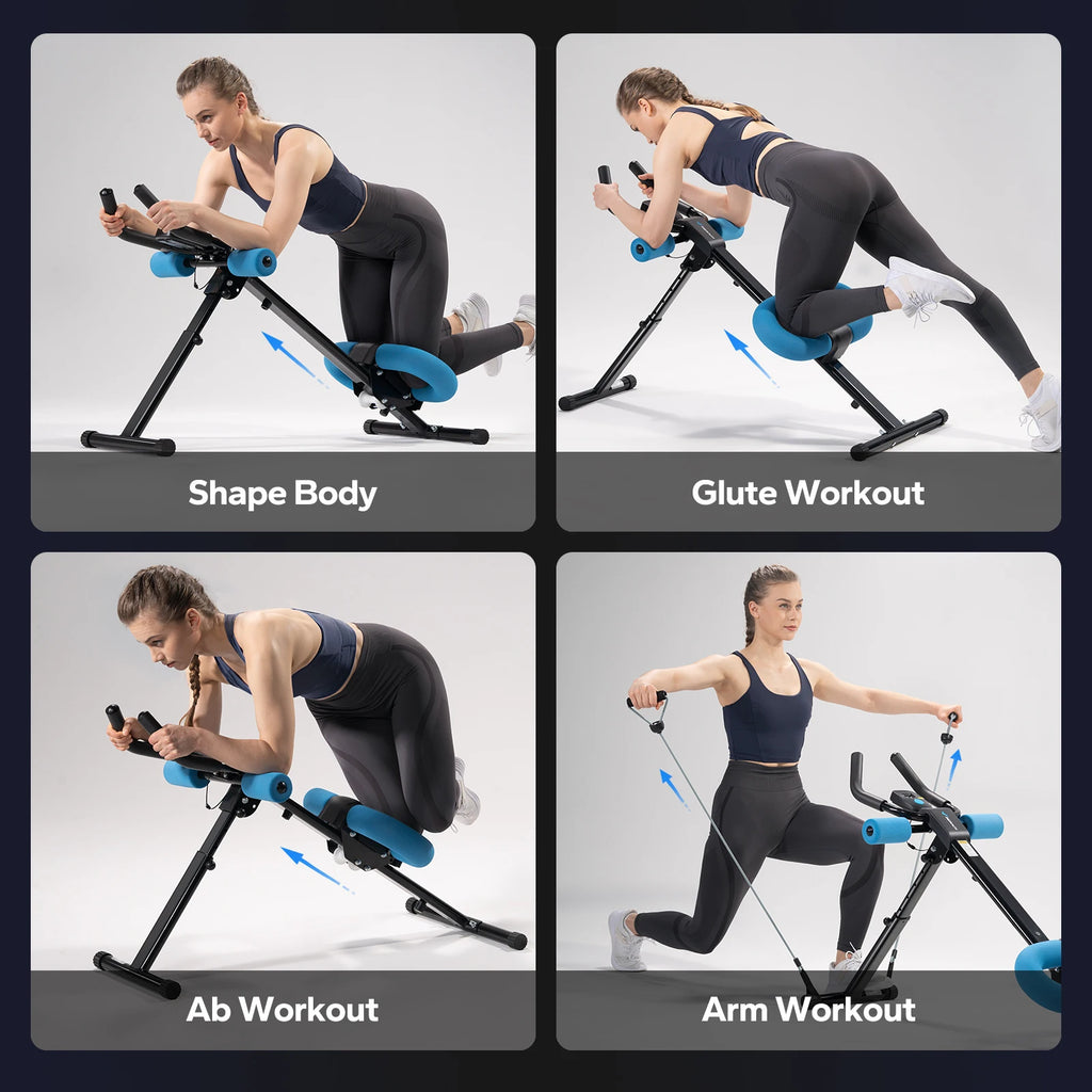 MERACH 2314 Ab Machine Adjustable Trainer Workout Foldable Knee Protection Abdominal Exercise Machine Core Ab Exercise System Trainer