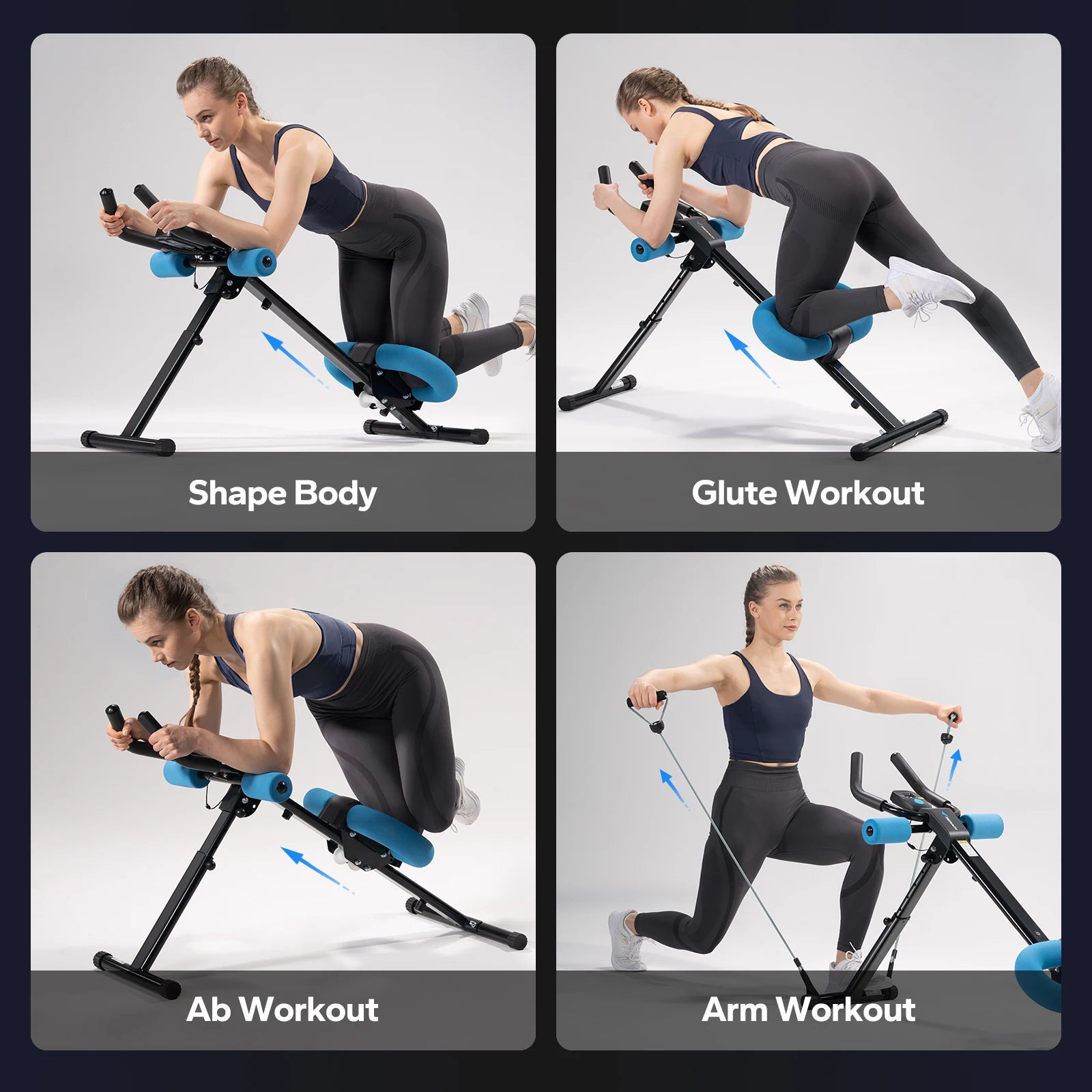 MERACH 2314 Ab Machine Adjustable Trainer Workout Foldable Knee Protection Abdominal Exercise Machine Core Ab Exercise System Trainer