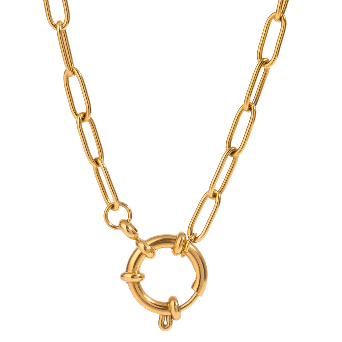 Uworld 18K Gold Stainless Steel Minimalist Cross Chain Necklace Adjustable Multifunctional Clasp Elegant Jewelry Gift for Women