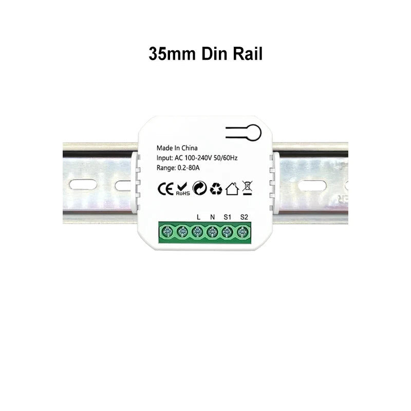 Smart ZigBee Energy Meter 80A with Current Sensor Clamp KWh Power Monitor Electricity Statistics110V 240V 50/60Hz Work with Tuya