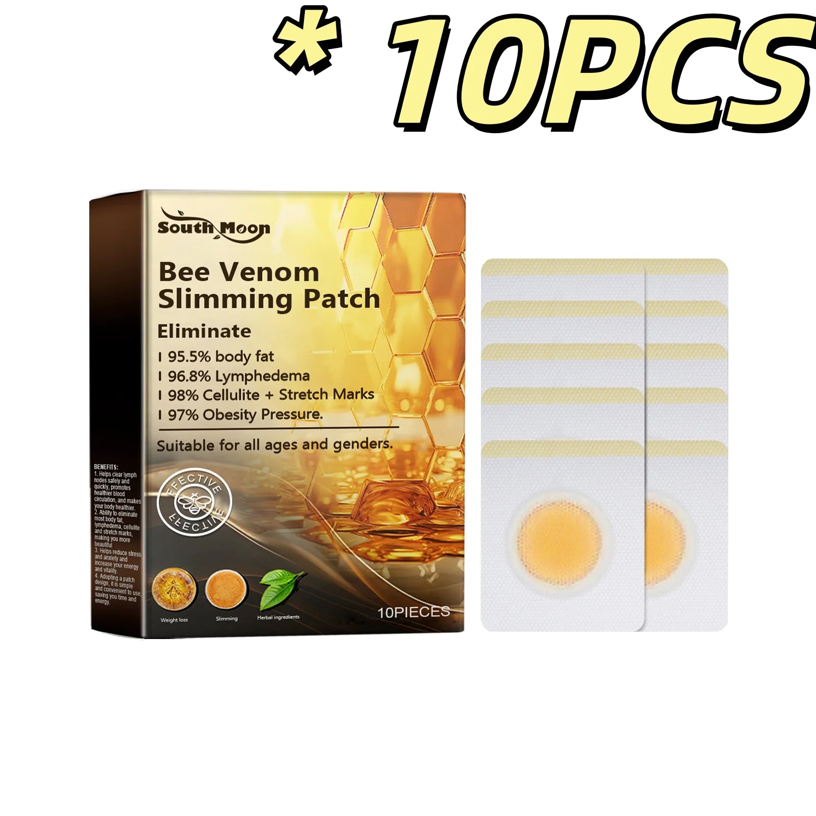 Bee Venom Body Shaping Patch Tighten Skin Firm Body Contour Improve Elasticity Boost Blood Circulation Gentle Skin Firm Patches