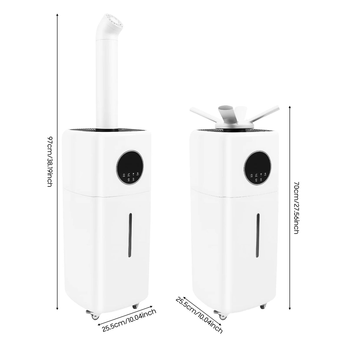 21L Large Humidifier, Commercial Humidifier, Humidifiers for Large Room, Cool Mist Top Fill Humidifier with 3 Mist Levels, Dual 360° Nozzles, Wheels & Remote Control