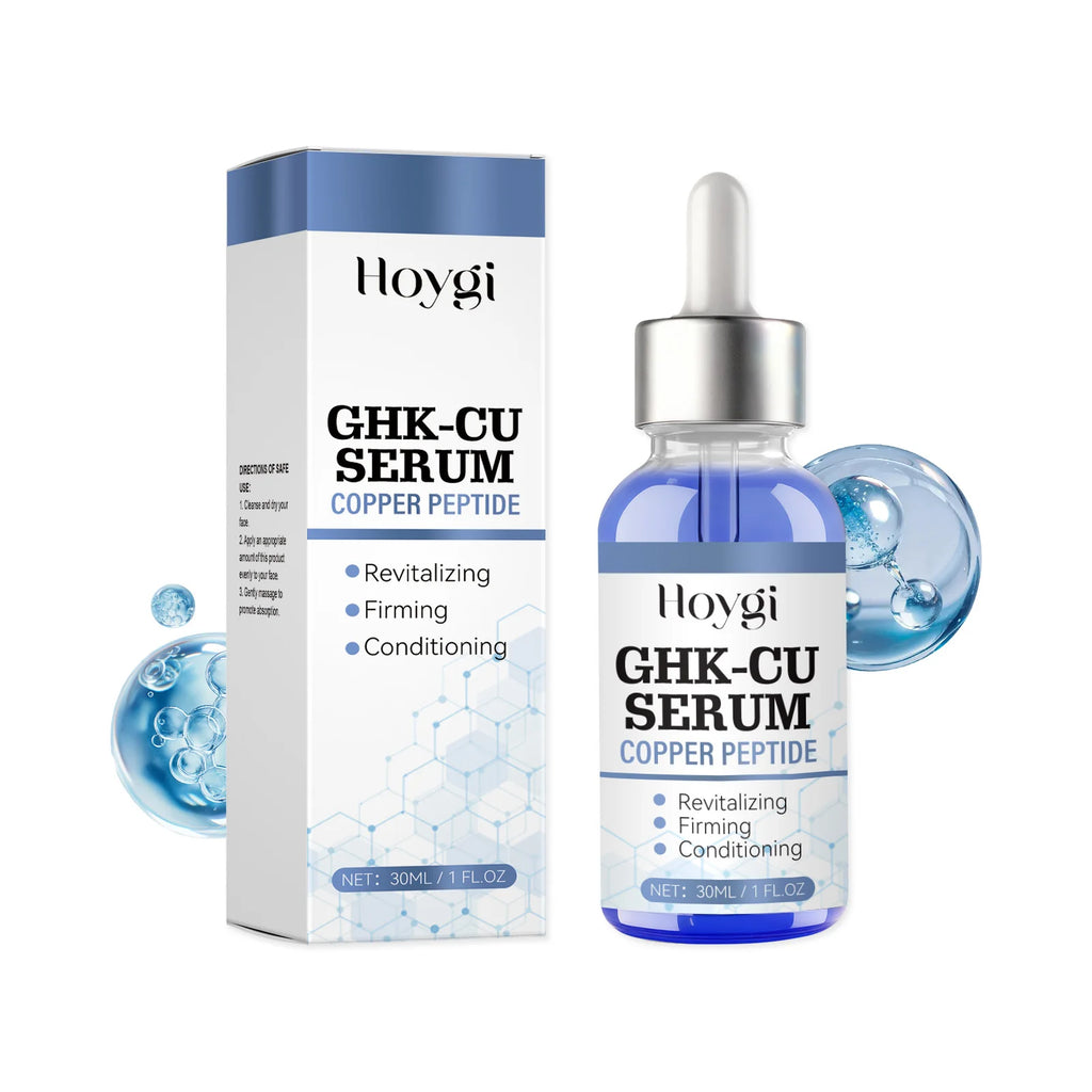 Hoygi Ghk-Cu Copper Peptide Face Serum Hyaluronic Acid Barrier Repair Brightening Effect Instant Hydration Skin Firming Anti-Wrinkle Fade Fine Lines Shrink Pores Facial Skin Care