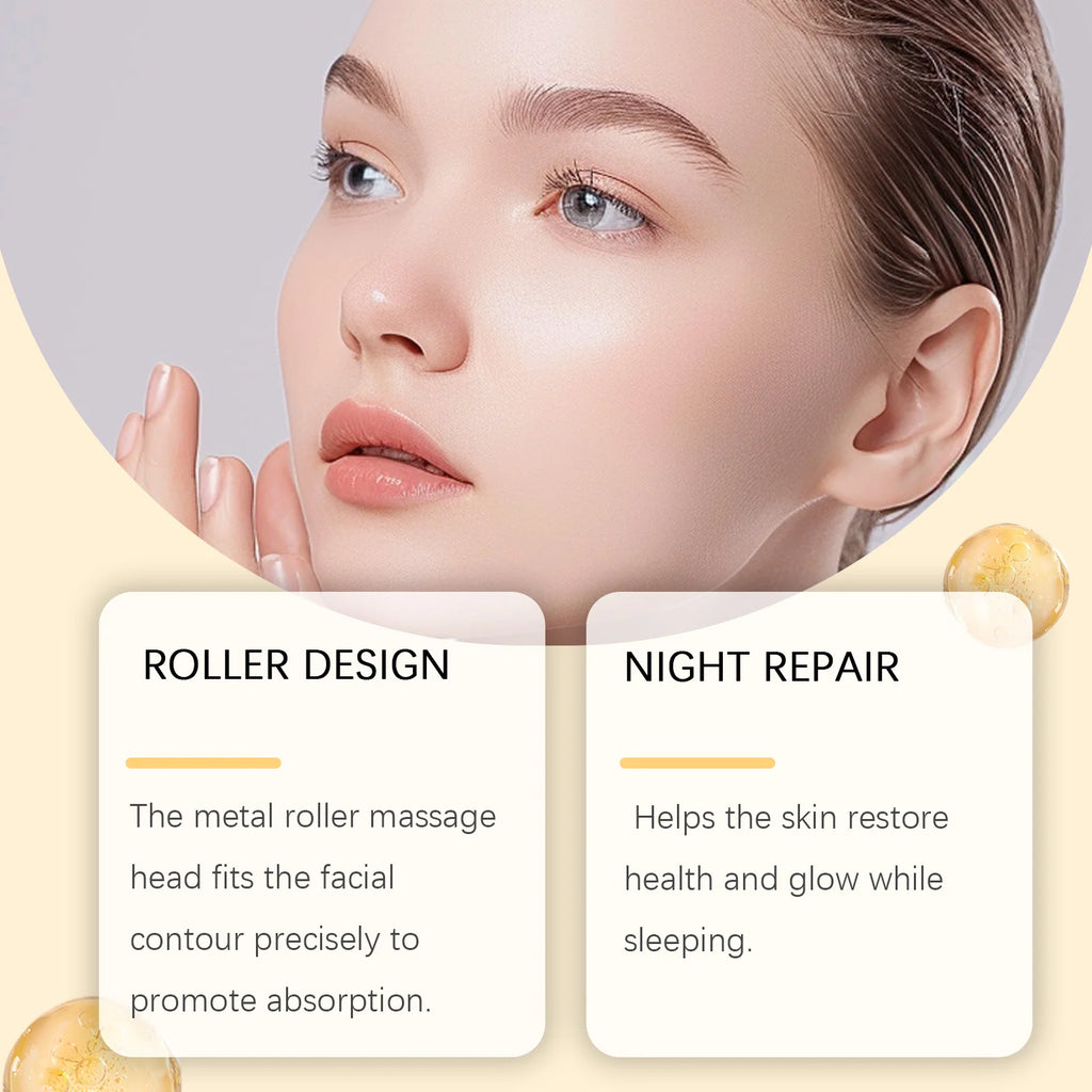 Ouhoe Anti Aging Roller Essence Night Repair Serum Firming Fade Fine Lines Moisturizing Brighten Roll On Facial Skin Care