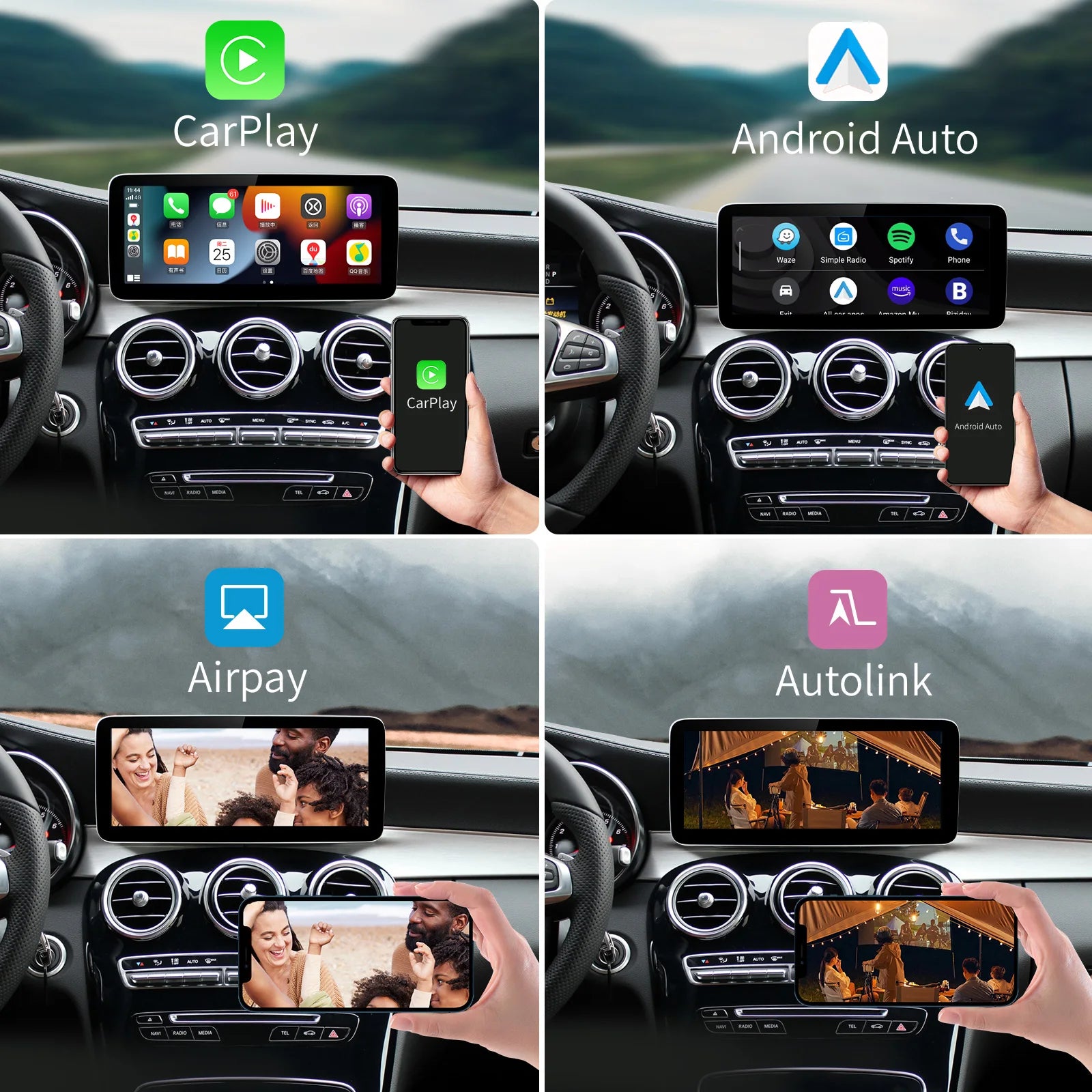 Wireless Carplay/Android Auto 12.3'' Touch Screen Multimedia for Mercedes Benz NTG5.0 GLA CLA GLC W205 W176 C117 X156 W212 W167