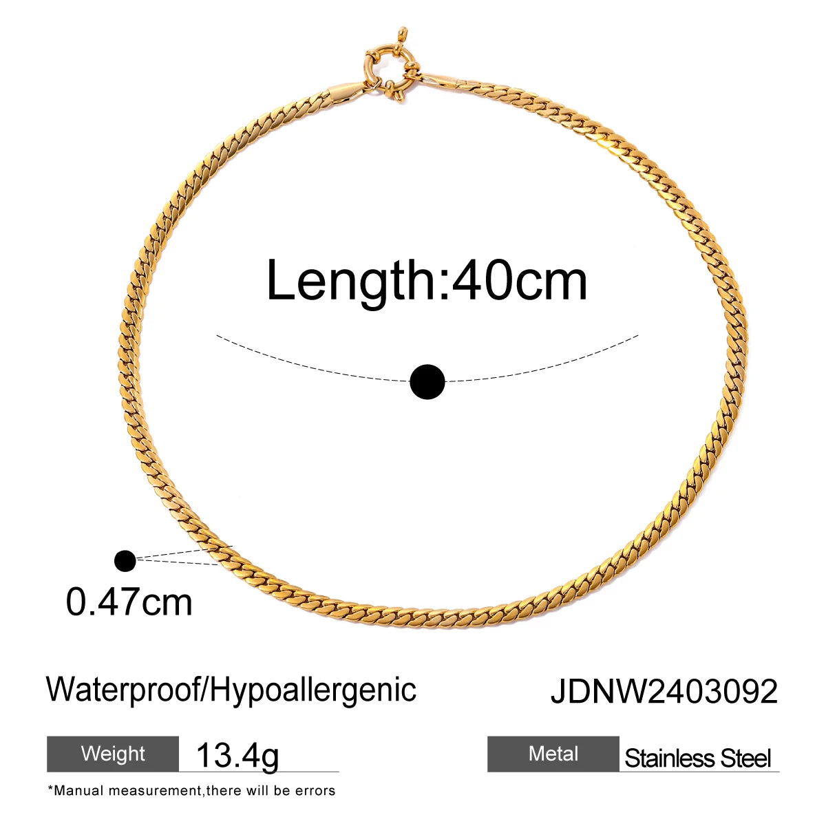 Uworld 18K Gold Stainless Steel Minimalist Cross Chain Necklace Adjustable Multifunctional Clasp Elegant Jewelry Gift for Women
