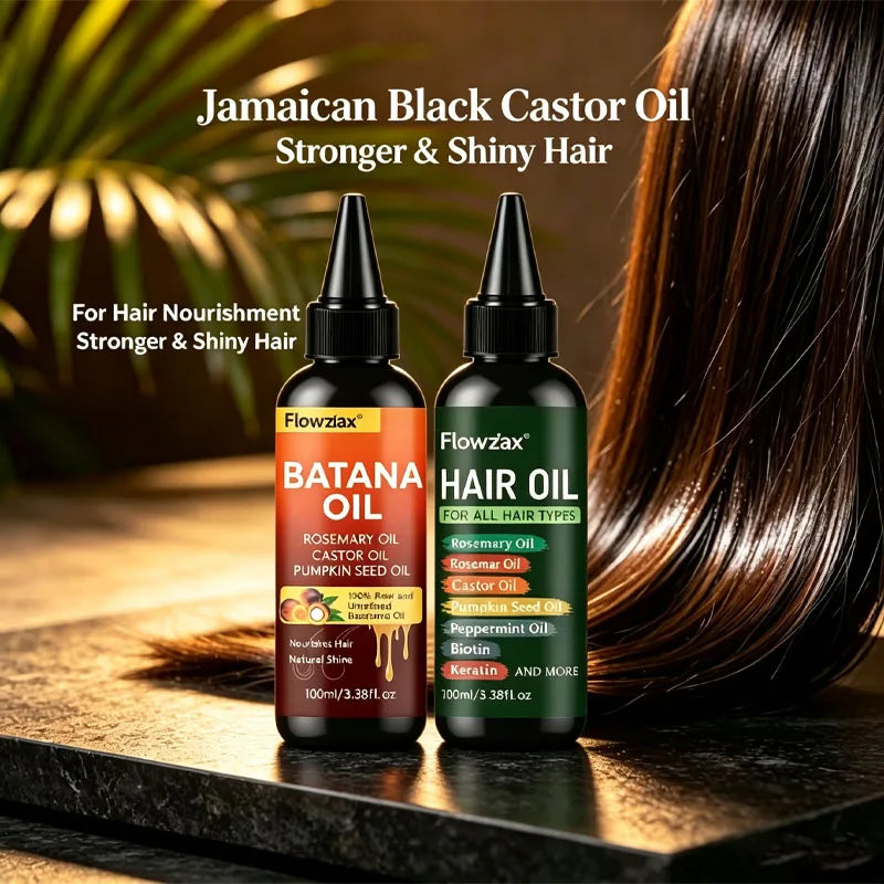 2PCS 7 In 1 Biotin & Rosemary Hair Oil, Enriched With Biotin, Keratin, Batana Oil, Jojoba Oil, And Other Hair, Nourishing Ingredients, Lightweight, 72-hour Moisture, 100ml, Perfect Valentine's Day And Mother's Day Gift For Bo