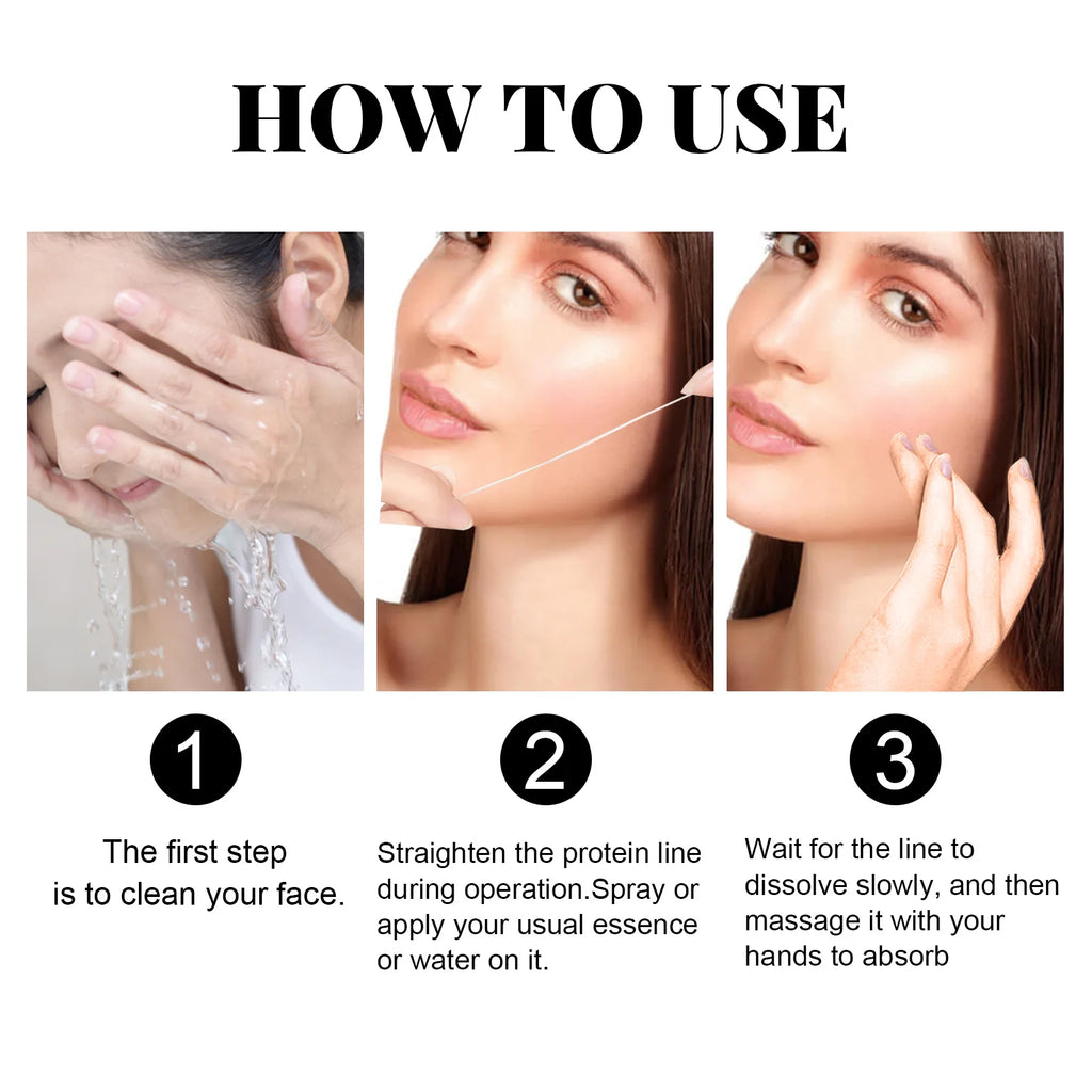 EELHOE Protein Threads Face Lift Skin Tightening Rejuvenate the Face Nourishing Deep Repair Skin Firming Protein Line Collagen