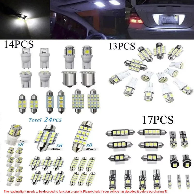Brand New Universal Car Interior Light T10 1156 Festoon 31 42mm Upgrade Kit for Auto Interior Dome License Plate Trunk Lights