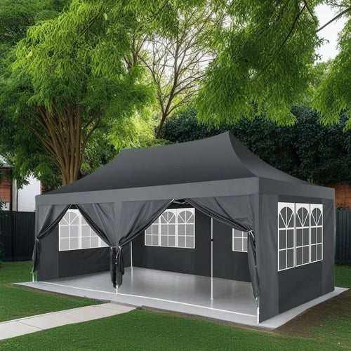 10 × 20 ft Pop-Up Canopy with 6 Sidewalls