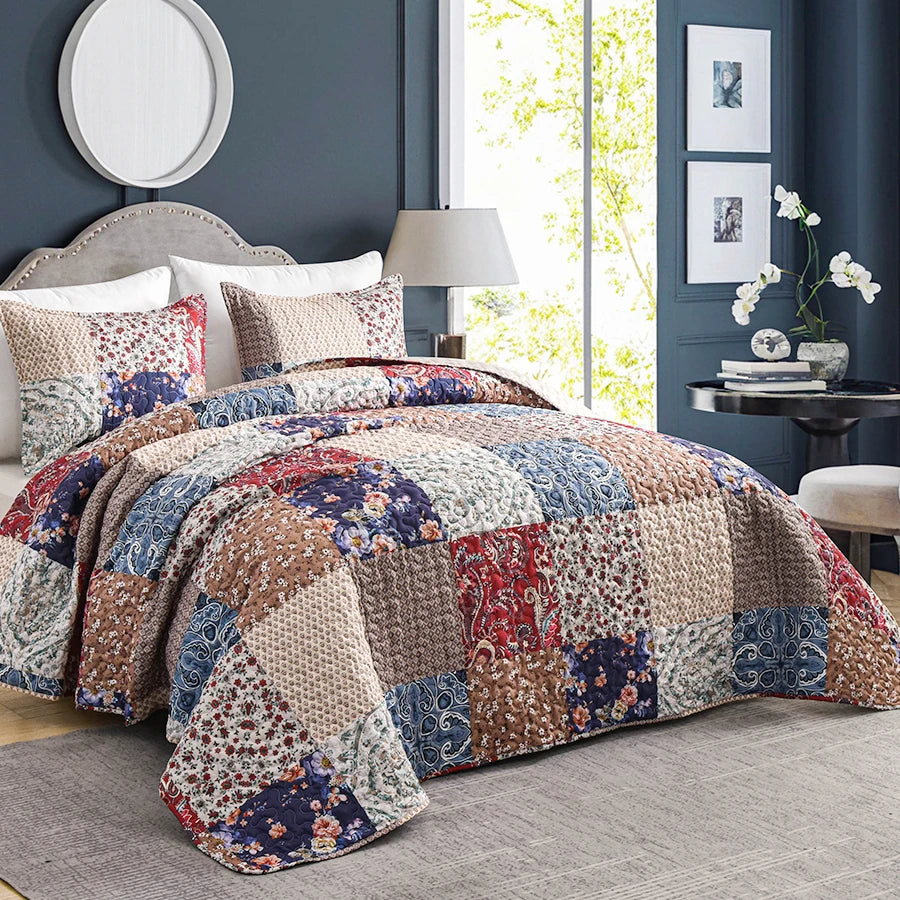 Bed Cover Set Queen Size, universal for 4 seasons (1 bed cover, 1-2 pillowcases), suitable for bedroom, guest room, hotel, etc.