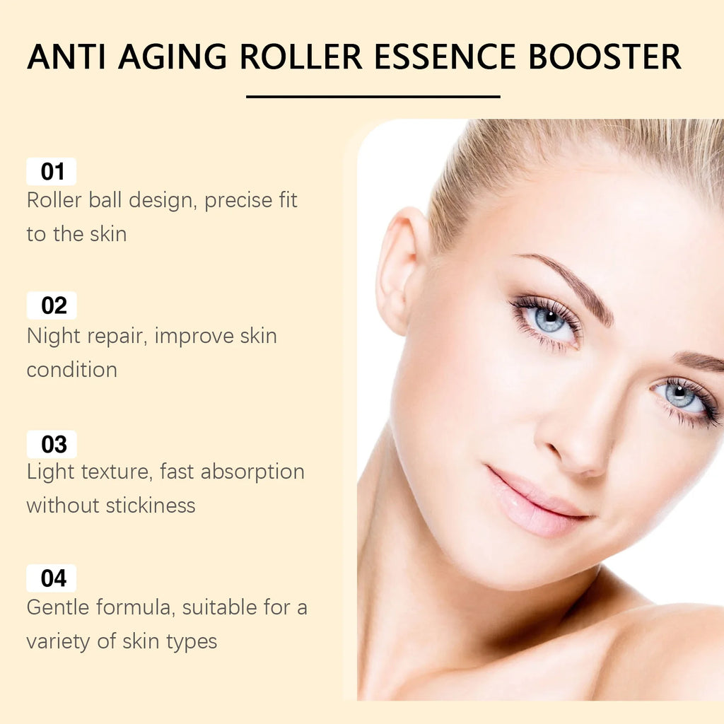 Ouhoe Anti Aging Roller Essence Night Repair Serum Firming Fade Fine Lines Moisturizing Brighten Roll On Facial Skin Care