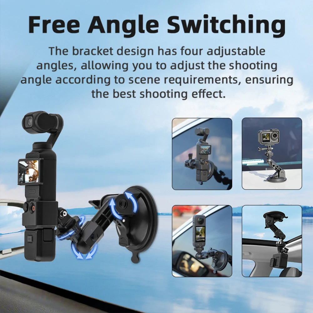 For DJI Osmo Pocket 3 Car Mount Adapter - Suction Cup Expansion Bracket Holder for GoPro Hero Insta360 Action Camera Accessories