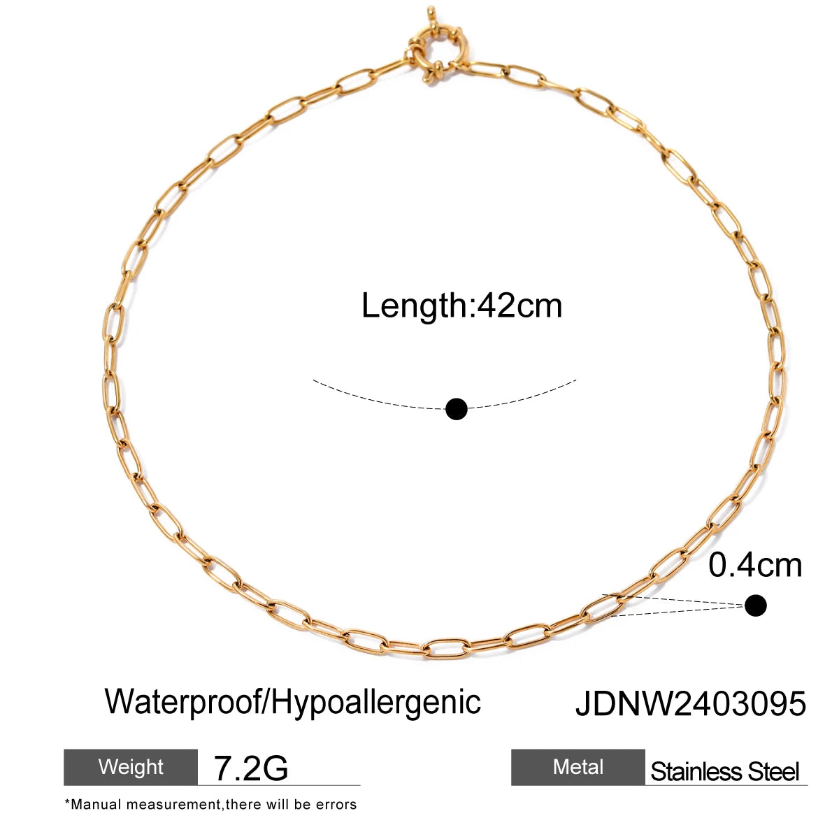 Uworld 18K Gold Stainless Steel Minimalist Cross Chain Necklace Adjustable Multifunctional Clasp Elegant Jewelry Gift for Women