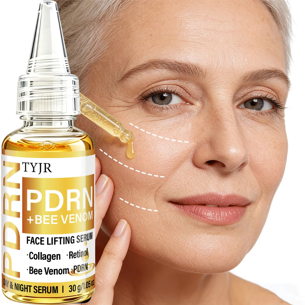 TYJR PDRN Bee Venom Face Serum 30g Day Night Moisturizing Firming Skin Care with Collagen Retinol Extracts