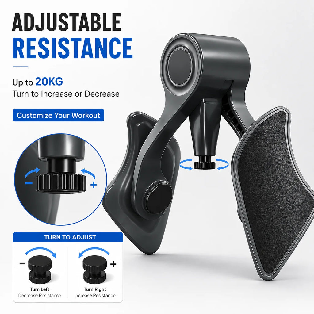 Adjustable Resistance Inner Thigh Trainer Leg Exerciser for Glutes Core and Hip Workout Portable Home Gym Fitness Equipment Adul