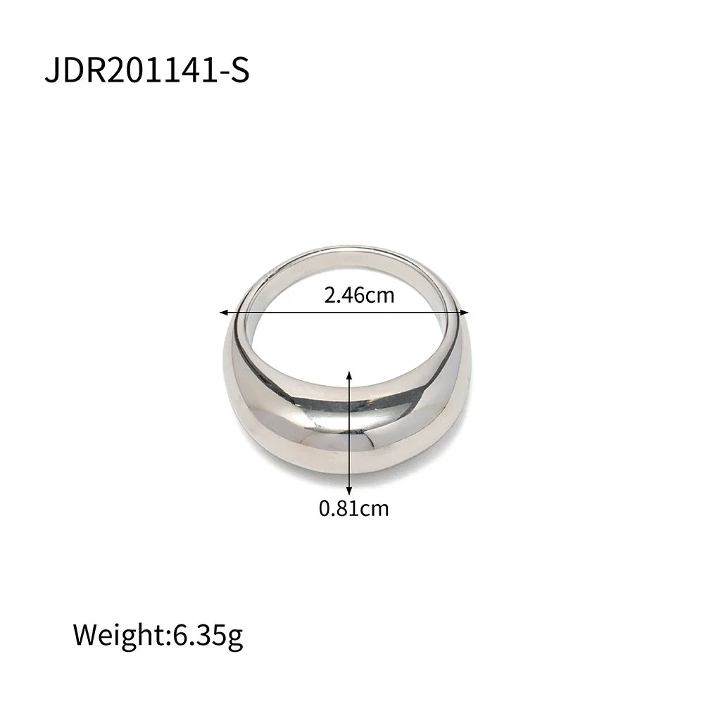Uworld Fashion Stainless Steel Waterproof Open Ring Personality Charms PVD Real Gold 18K Plated Trendy Jewelry for Women