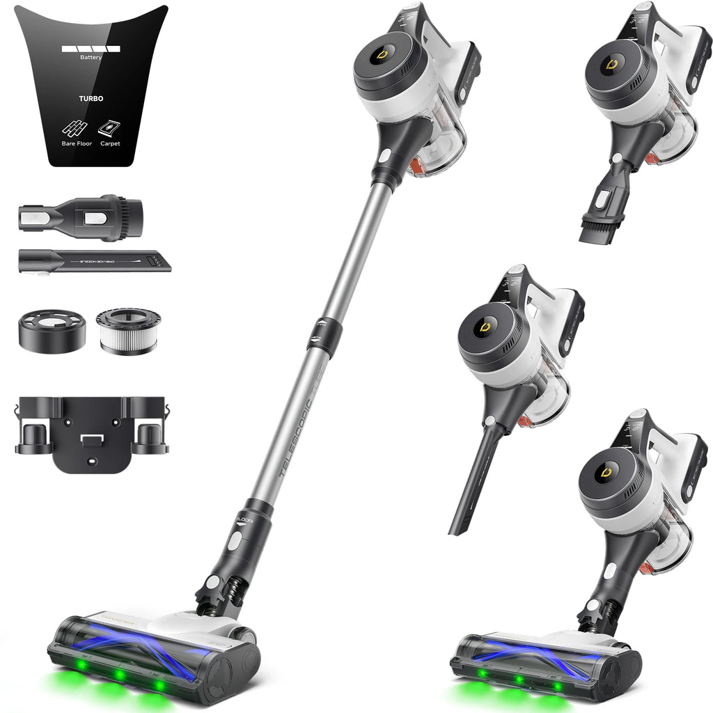 Refurbished YONNDER by erabros M1 Cordless Vacuum Cleaner, 550W 50KPA Powerful Stick Vacuum, 70Mins Runtime Anti-Tangle Vacuum with LED Display, Self-Standing for Hardwood Floor Pet Hair Carpet Home Cleaning (Refurbished))