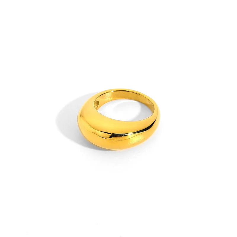 Uworld Fashion Stainless Steel Waterproof Open Ring Personality Charms PVD Real Gold 18K Plated Trendy Jewelry for Women