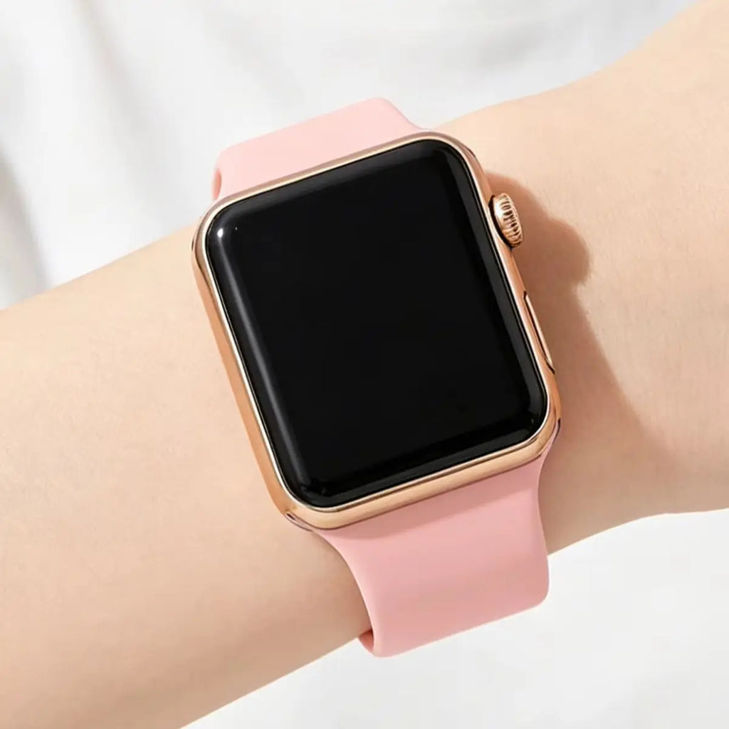 2-Piece Set, Silicone Strap Electronic Watch Set, Black+Pink, Couple's Watch, Square Dial, Digital Display, Casual Everyday Wear.
