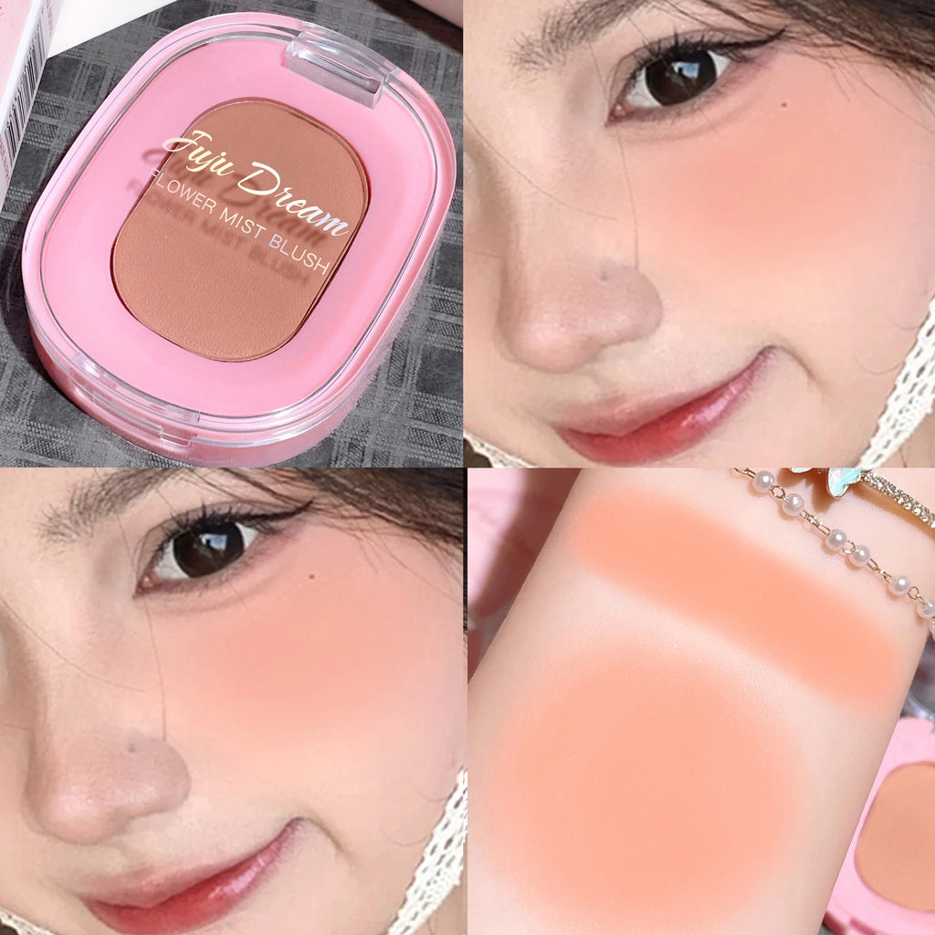 Monochrome Flower Mist Blush Powder Fine Matte Brightens Rouge Natural Nude Powder Pink Trimming Blush Waterproof Easy To Apply
