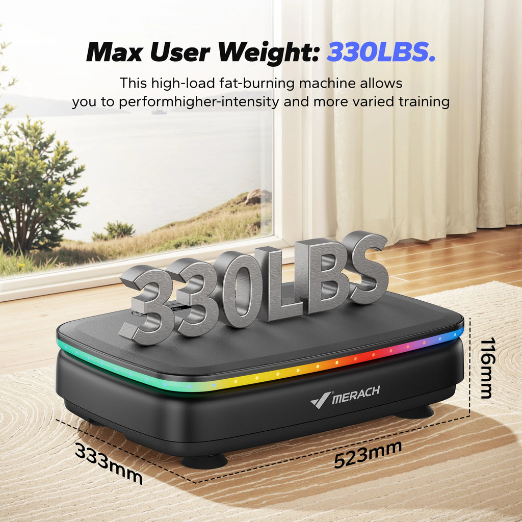 MERACH Vibration Plate Exercise Machine with Light Whole Body Workout Power Vibrate Platform Vibration Plate Lymphatic Drainage