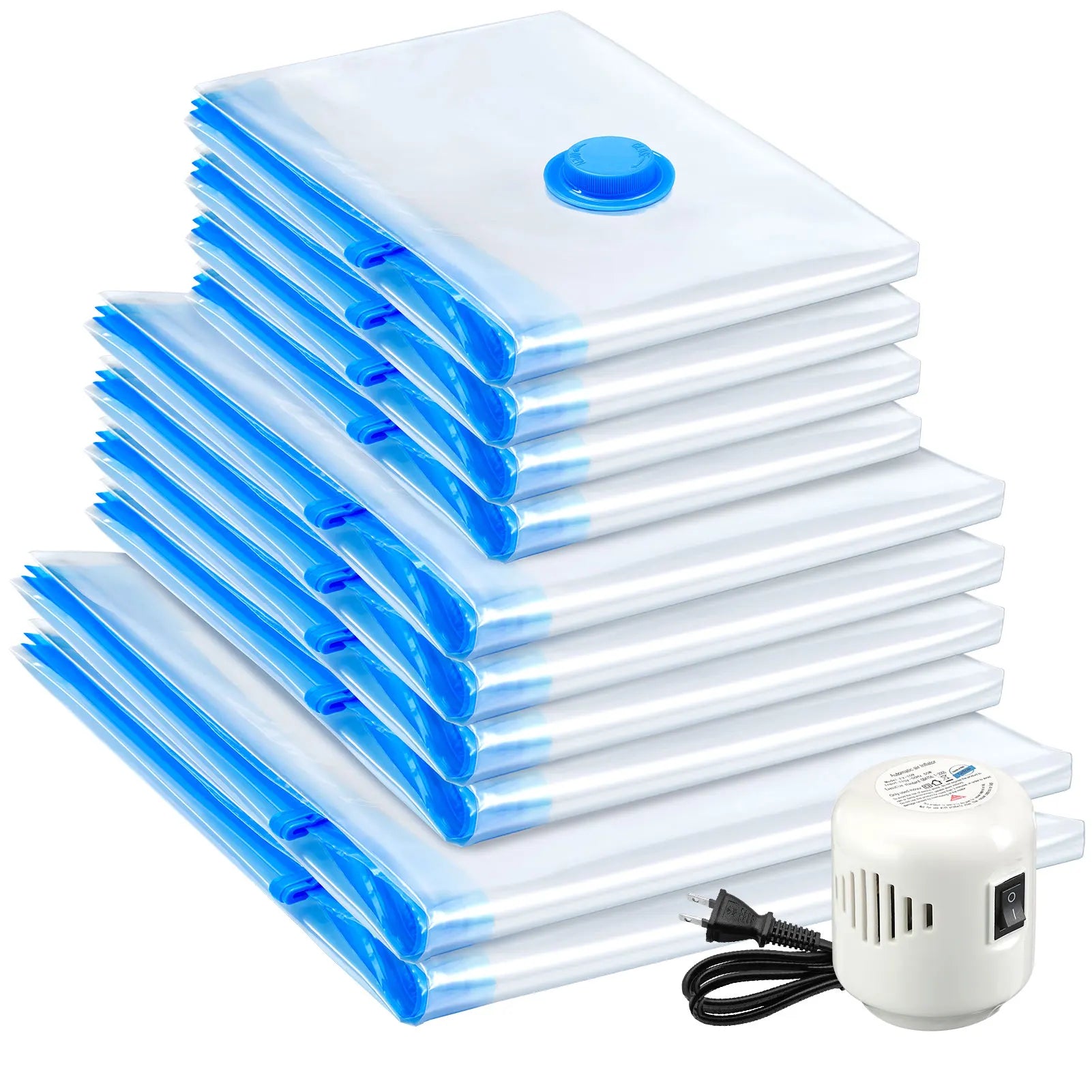 Vacuum Storage Bags with Electric Pumps That Save Space, Available in Multiple Sizes (S/M/L), Made of PA+PE Material, Featuring