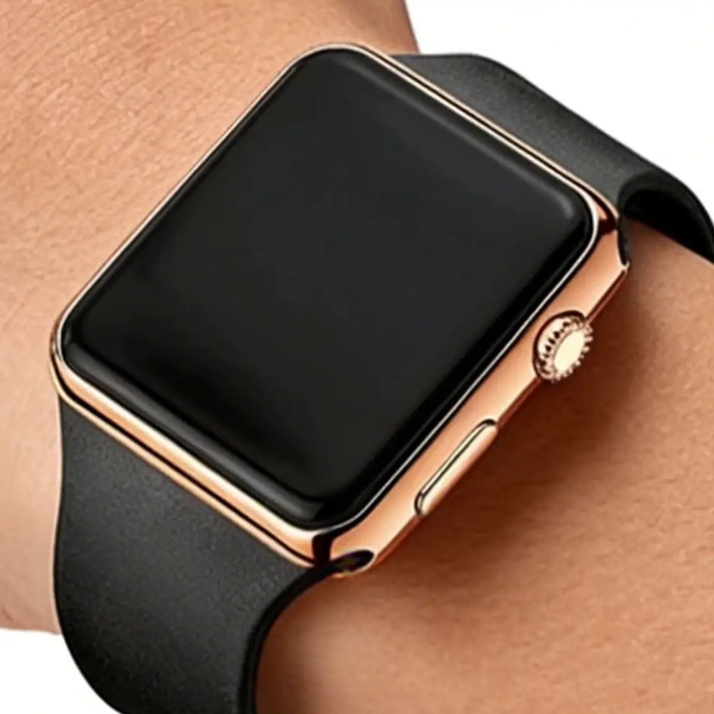 2-Piece Set, Silicone Strap Electronic Watch Set, Black+Pink, Couple's Watch, Square Dial, Digital Display, Casual Everyday Wear.