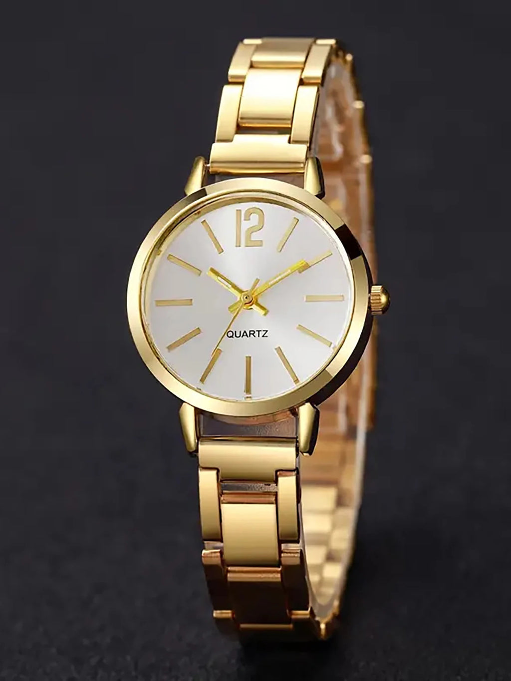Casual Fashion  rounded Quartz Watch And Hollow Jewelry Set wi Steel Strap Birthday Gift No Box